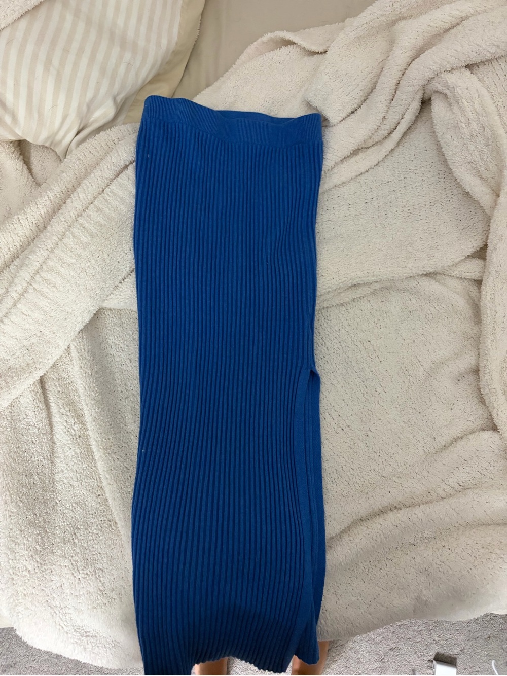 Princess Polly Ribbed Midi Skirt in Cobalt Blue